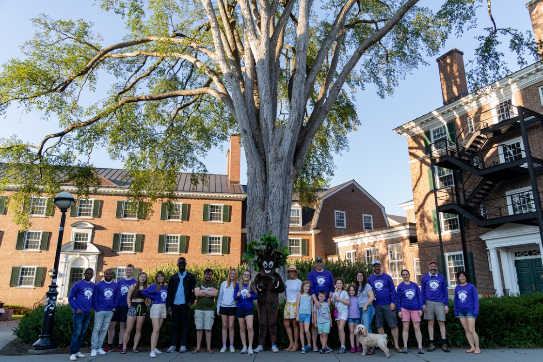 West House members in front of the elm tree before it was cut down