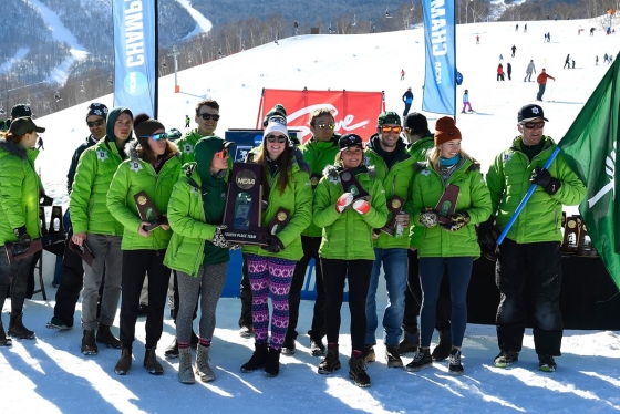 Dartmouth ski teams with trophy