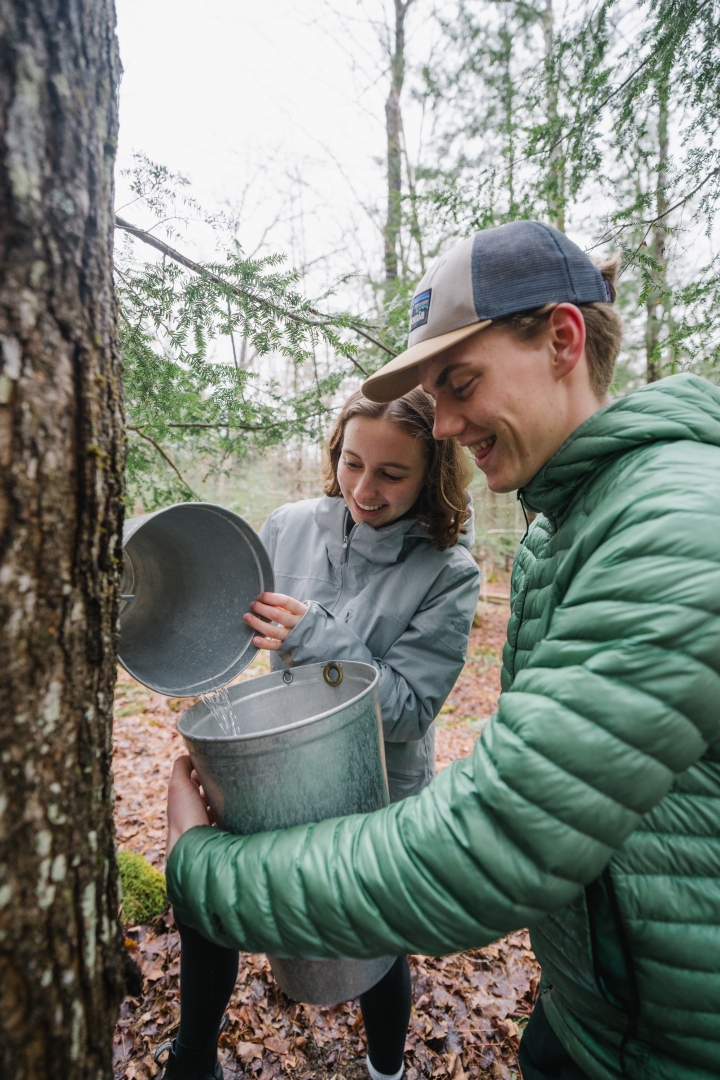 Students maple sugaring