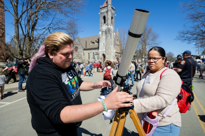 Department of Physics and Astronomy graduate students Kai Herron and Aylin Garcia Soto
