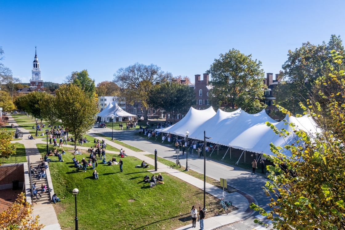 tents on Dartmouth campus during Families weekend