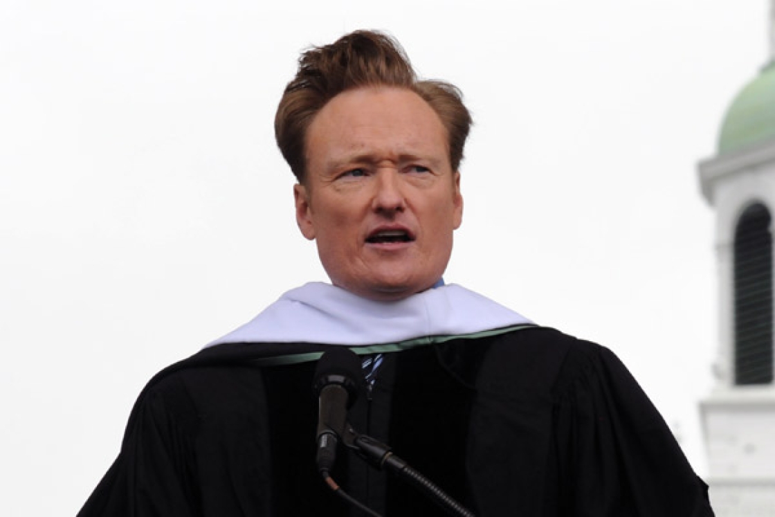 Conan O'Brien giving a speech