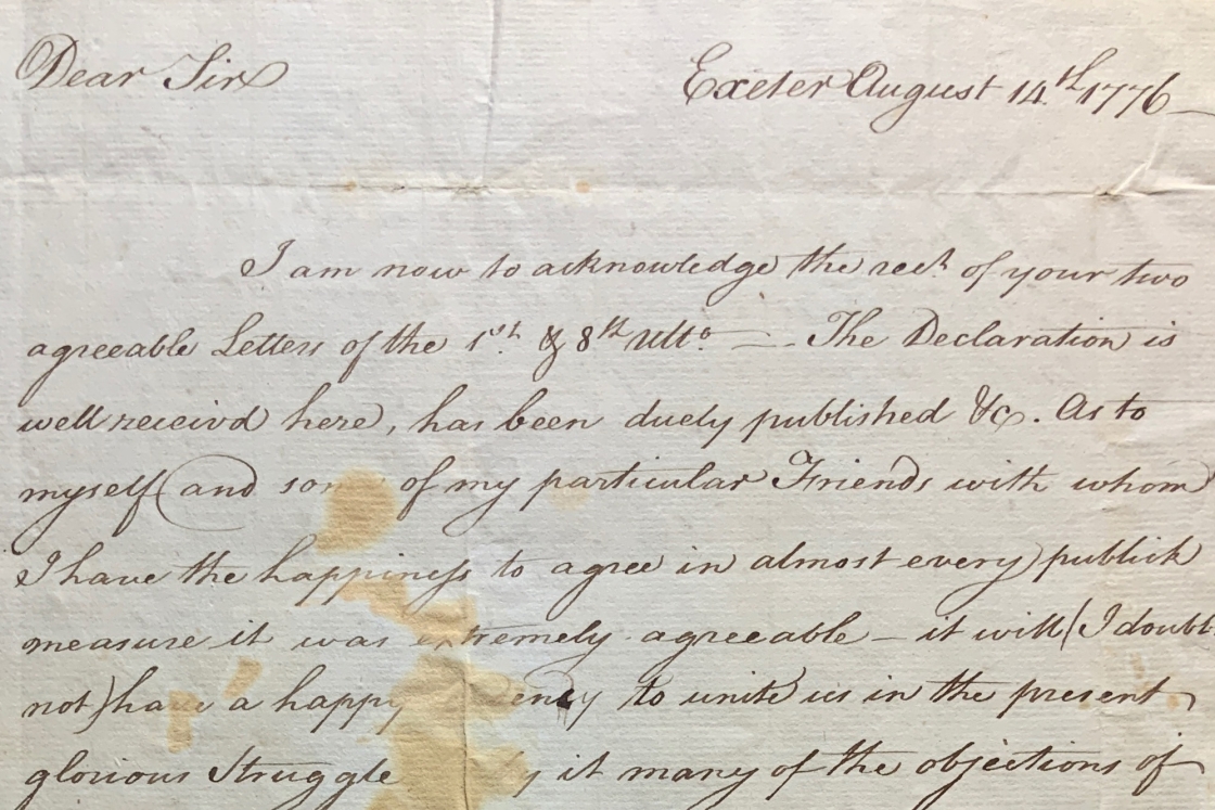 Letter to a Dartmouth trustee and signer of the Declaration of Independence