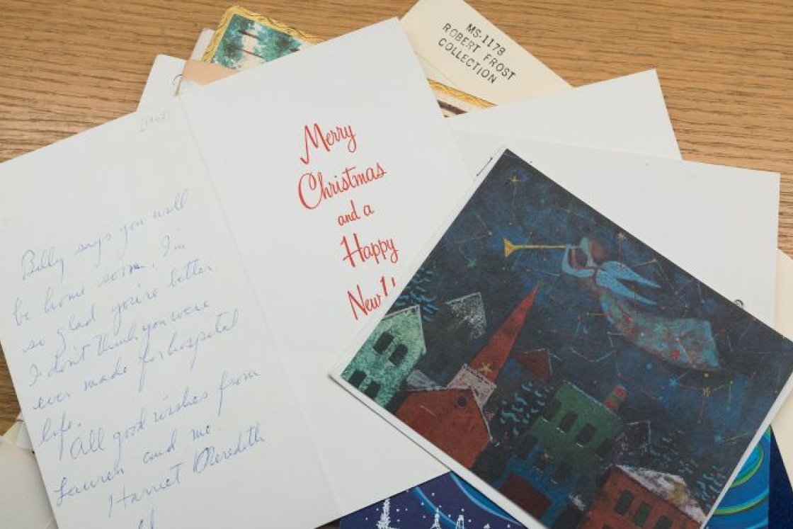 a stack of vintage Christmas cards