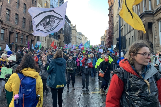 COP26 protestors in Glasglow