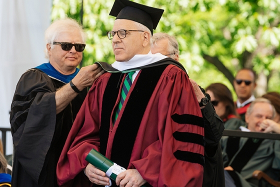 David Rubenstein receives an honorary degree from Dartmouth.