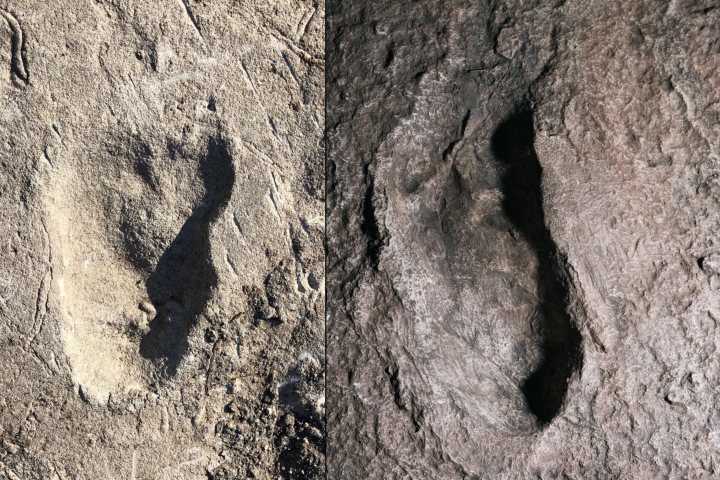Two footprints side by side