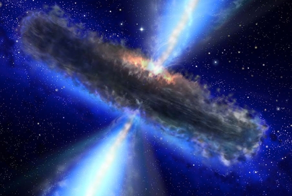An illustration of a supermassive black hole.