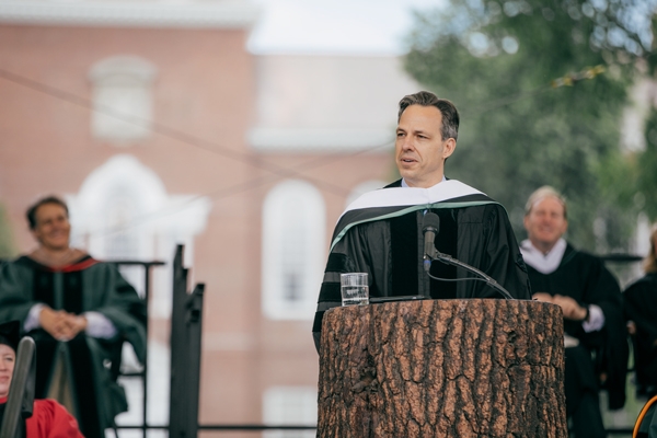 Jake Tapper speaks at the 2017 commencement ceremony