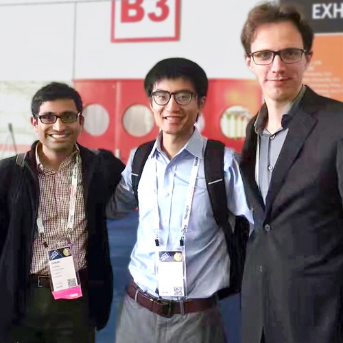 The study's co-authors are, from left, Assistant Professor Vikrant Vaze, senior operations research analyst Keji Wei, Thayer '19, and MIT's Professor Alexandre Jacquillat.