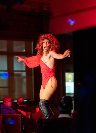 Drag show performer at Dartmouth